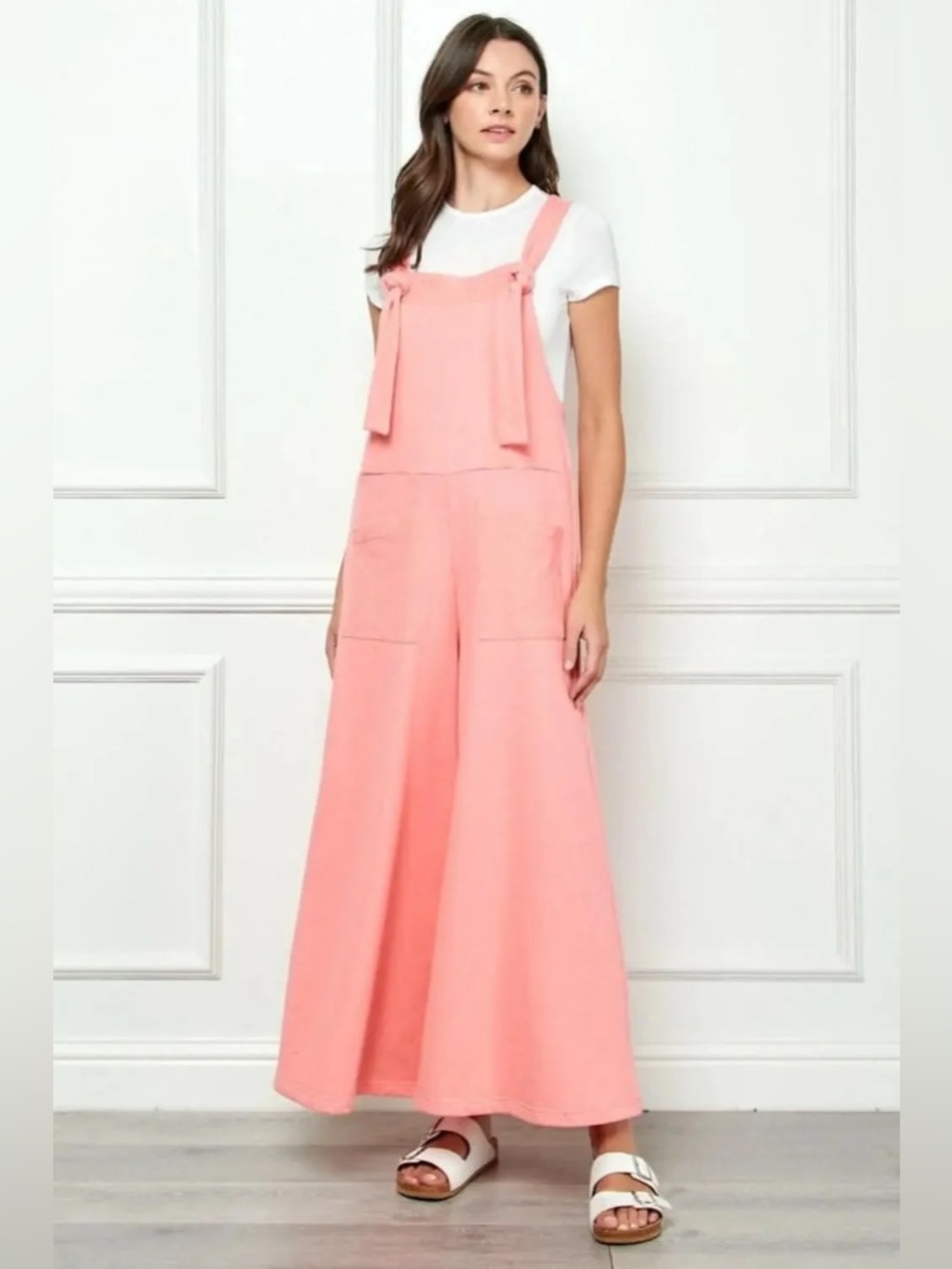 NWT Bucketlist Wide Leg Pink Jumpsuit - M